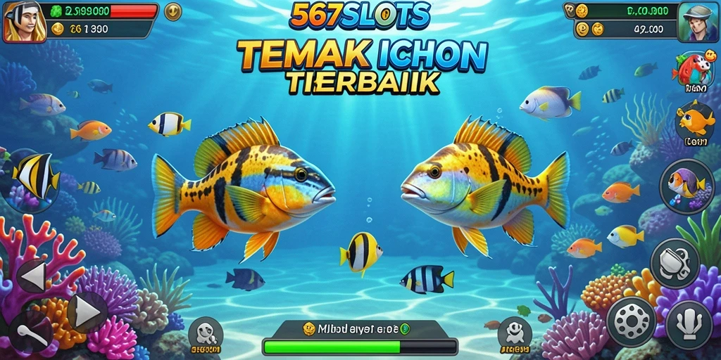 Tampilan gameplay seru dari 567SLOTS saat menangkap ikan.