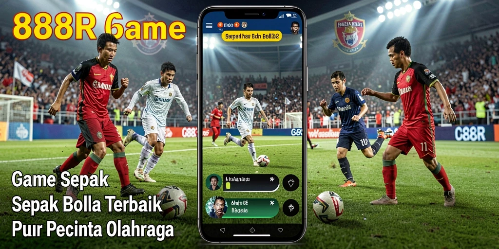 Tampilan gameplay 888R yang memukau dengan aksi sepak bola yang seru.