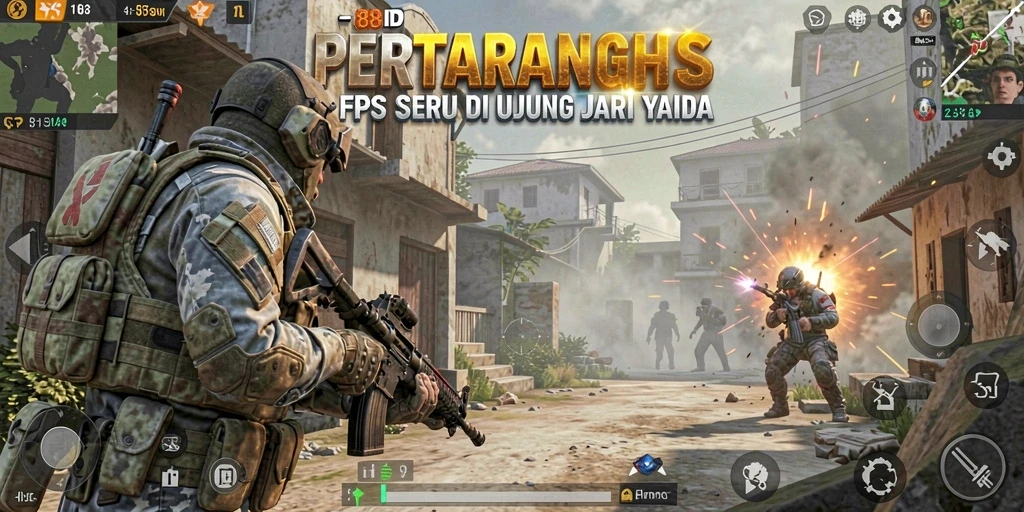 Screenshot dari gameplay FPS yang intens di 88ID.
