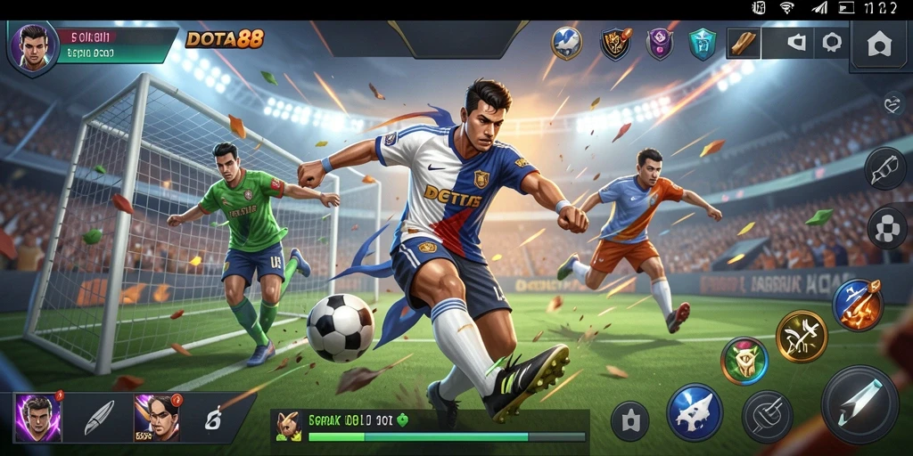 Screenshot gameplay DOTA88 yang menunjukkan aksi pemain di lapangan.
