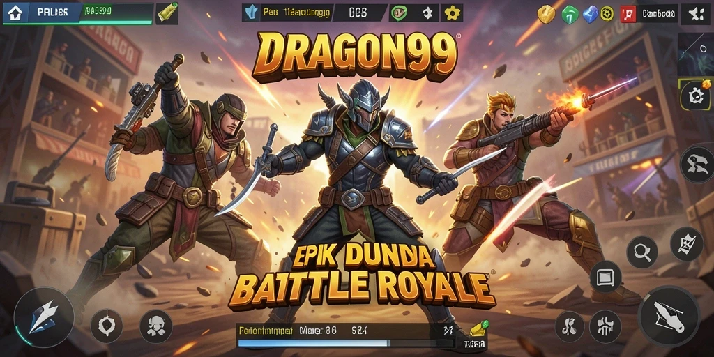 Tampilan menarik dari gameplay seru DRAGON99 di tengah pertempuran Battle Royale.
