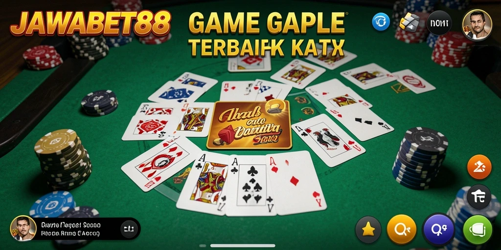 Screenshot utama JAWABET88 dengan gameplay Gaple yang seru.
