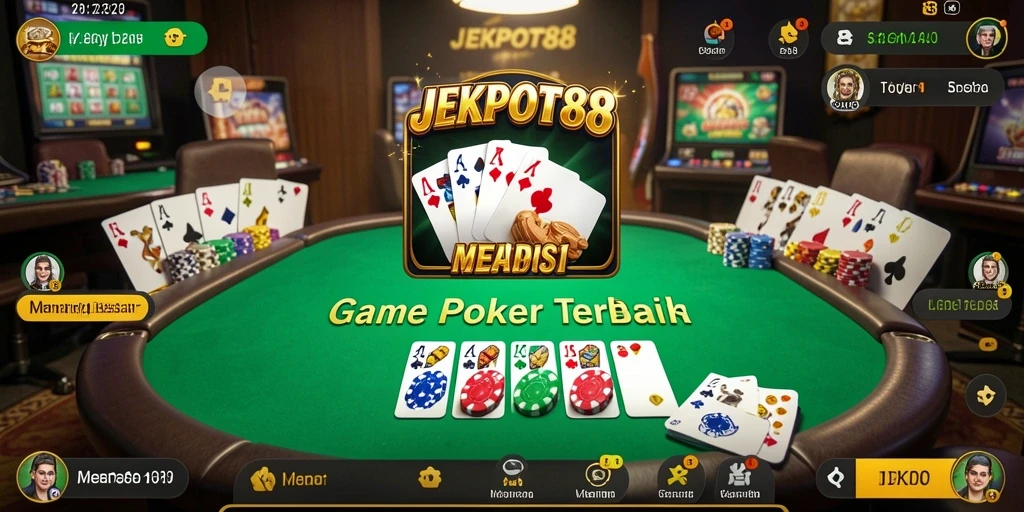 Gameplay seru JEKPOT88 menampilkan aksi poker yang mendebarkan.