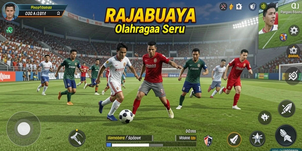 Tangkapan layar dari gameplay RAJABUAYA yang penuh aksi dalam olahraga.