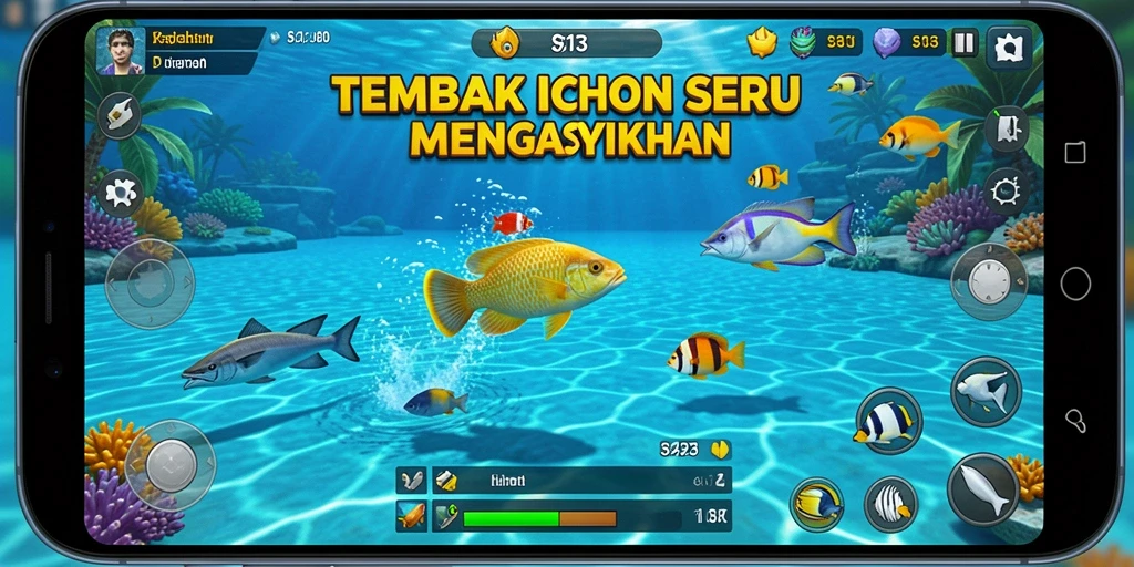 Screenshot menampilkan momen menembak ikan seru di S13.