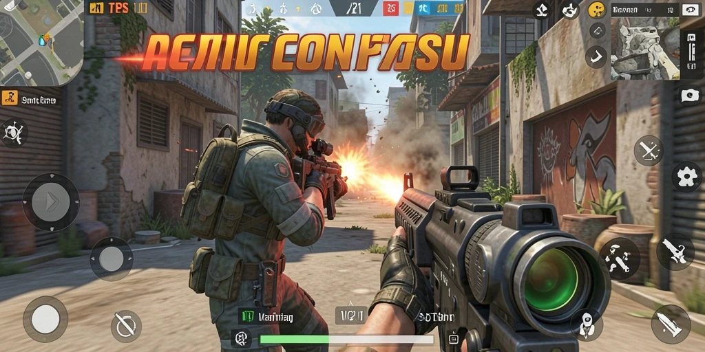 Gameplay apik V21 dalam pertempuran TPS yang seru.