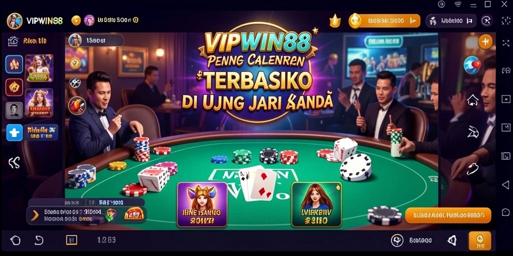 Tampilan gameplay <strong>VIPWIN88</strong> yang mendebarkan dengan dealer langsung.