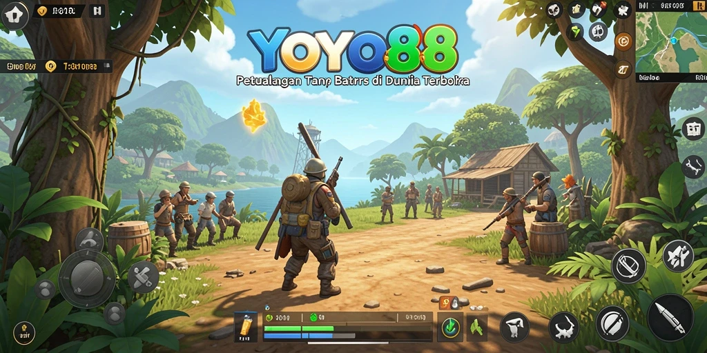 Screenshot utama YOYO88 menampilkan gameplay Open World yang epik.